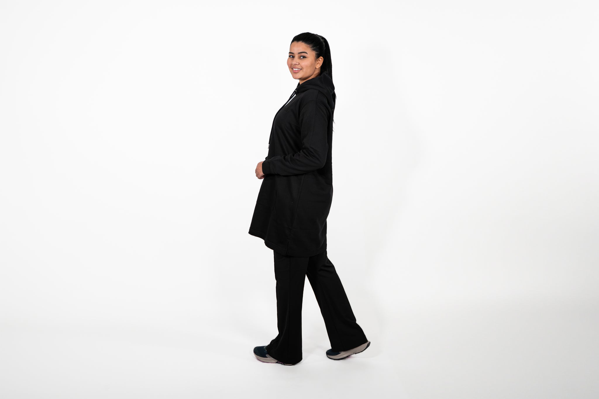 Long hoodie - Black