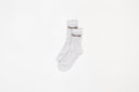 Savoir athlete socks White with Espresso Brown logo